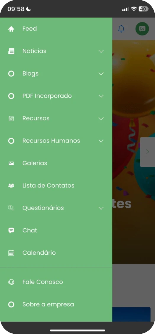 Feed de notícias segmentado por área
