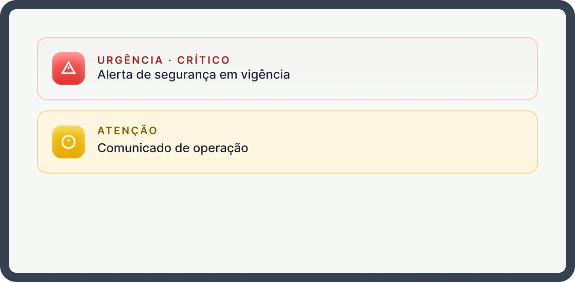 Gestão de Avisos Críticos